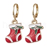 5Pairs 5 Styles Christmas Theme Alloy Enamel Dangle Earrings EJEW-JE05826-2