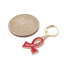 AIDS Awareness Ribbon Alloy Enamel Pendant Locking Stitch Markers HJEW-JM01418-3