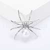 Spider with Plastic Pearl Pins PW-WG19805-04-1