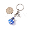 Glass & Tibetan Style Alloy Keychain KEYC-MZ00037-02-3