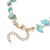 Summer Beach Synthetic Turquoise Chip Starfish & Natural Shell & Alloy Enamel Charm Anklets AJEW-TA00037-4