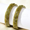 Sqaure Natural Southern Jade Beads Stretch Bracelets for Women Men BJEW-C097-06R-3
