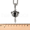 304 Stainless Steel Sword Pendant Necklaces for Women Men NJEW-Z076-02AS-5