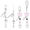 Gorgecraft 4Pcs 4 Styles Tibetan Style Alloy Keychain AJEW-GF0009-12-1
