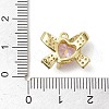Rack Plating Brass Micro Pave Pink Cubic Zirconia Pendants KK-H463-10G-02-3