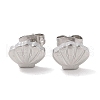 304 Stainless Steel Shell Shaped Stud Earrings for Women EJEW-G389-01P-1