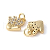 Brass Micro Pave Clear Cubic Zirconia Pendants KK-H449-84C-G-RS-2