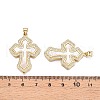 Brass Micro Pave Clear Cubic Zirconia Pendants KK-N254-194G-3