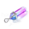Faceted Bullet Glass Pointed Pendants GLAA-CJC0001-16E-2