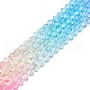 Gradient Color Baking Painted Glass Bead Strands DGLA-A039-T4mm-A08-4