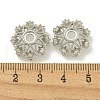 Rack Plating Brass Micro Pave Clear Cubic Zirconia Bead Caps KK-K386-09C-P-3