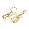 Brass Clear Cubic Zirconia Hoop Earrings EJEW-M045-01U-2