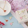 8Pcs 4 Colors Brass Micro Pave Clear Cubic Zirconia Pendants ZIRC-SZ0003-53-3