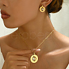 Stainless Steel Round Pendant Necklaces & Stud Earring Sets for Women EN9770-3