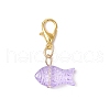 Transparent Spray Painted Glass Pendant Decorations HJEW-JM03293-02-4