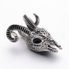 Retro 304 Stainless Steel Goat Skull Pendants STAS-E094-11AS-2