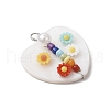 Heart Natural Freshwater Shell Pendants PALLOY-JF03888-4