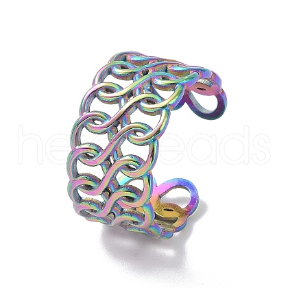 Ion Plating(IP) 304 Stainless Steel Infinity Open Cuff Ring STAS-E168-08M-1