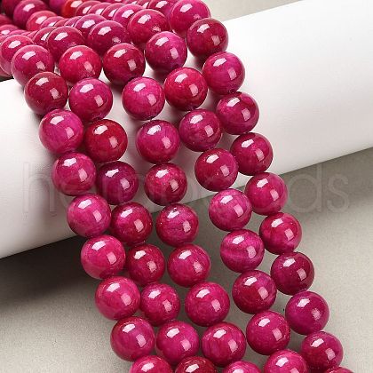 Natural Mashan Jade Round Beads Strands G-D263-10mm-XS12-1