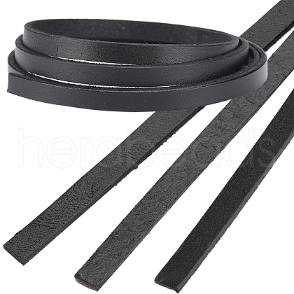 Gorgecraft 3Pcs Flat Leather Jewelry Cord WL-GF0001-16D-02-1