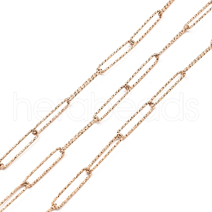 Ion Plating(IP) 304 Stainless Steel Textured Paperclip Chains CHS-I020-03RG-1