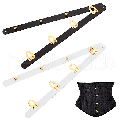 Olycraft 2 Pairs 2 Colors Iron Corset Busk with Golden 201 Stainless Steel Buttons FIND-OC0002-36B-1