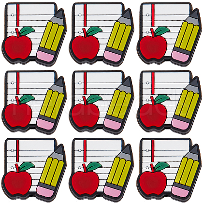 SUNNYCLUE 12Pcs Teachers' Day Food Grade Silicone Focal Beads SIL-SC0001-82-1