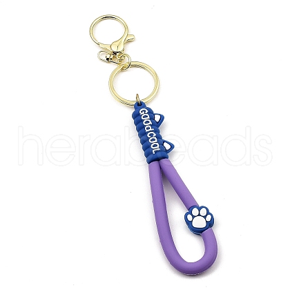 Cat Paw Print PVC Rope Keychains KEYC-B015-03LG-05-1