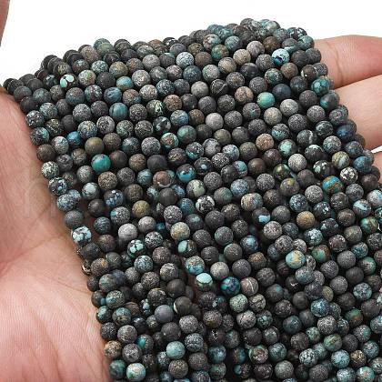 Natural HuBei Turquoise Beads Strands G-RM2025-A41-4mm-1