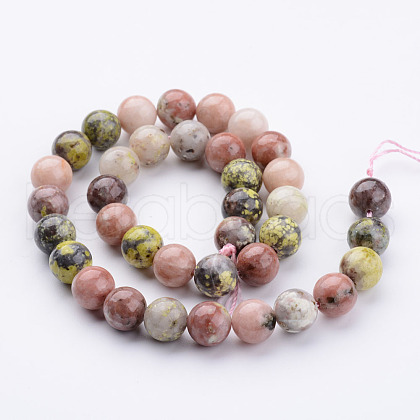 Natural Plum Blossom Jasper Beads Strands G-K152-07-10mm-1