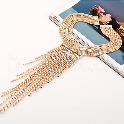 Alloy Crystal Rhinestone Tassel Long Necklaces for women FS-WG8A591-02-1
