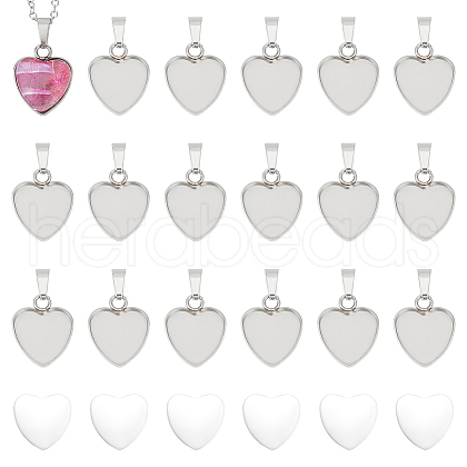 Unicraftale DIY Blank Heart Pendant Making Kit DIY-UN0005-51-1