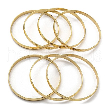 7Pcs PVD Vacuum Plating 202 Stainless Steel Bangle Sets BJEW-M317-09G-1