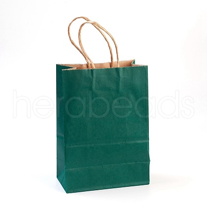 Pure Color Kraft Paper Bags AJEW-G019-09D-1