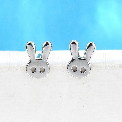 S925 Sterling Silver Stud Earrings EJEW-P305-02B-P-1