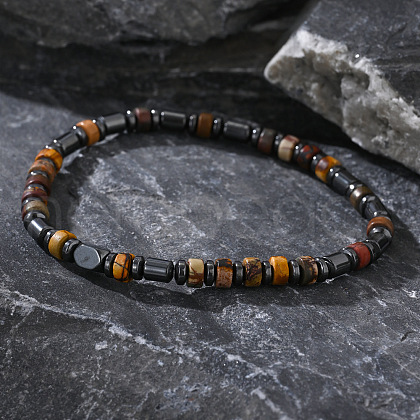 Natural Picasso Jasper Beads Stretch Bracelets for Men CT9286-1