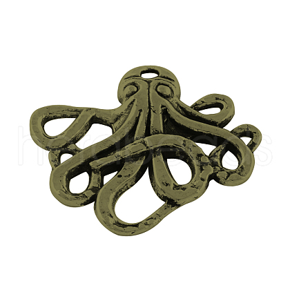 Octopus Tibetan Style Alloy Pendants TIBEP-R344-43AB-LF-1
