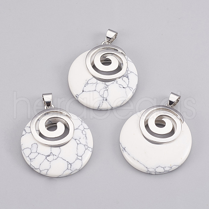 Synthetic Howlite Pendants KK-F751-D05-1