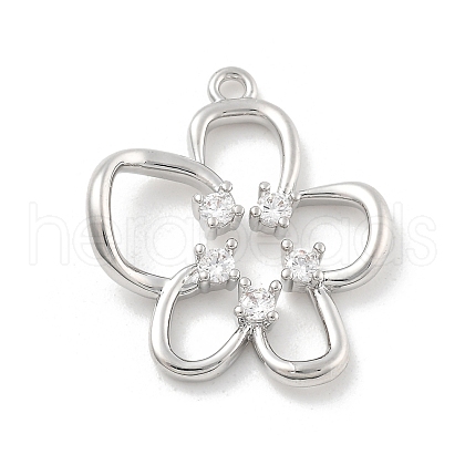 Brass Micro Pave Cubic Zirconia Pendants KK-D283-05P-1