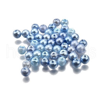 Baking Painted Pearlized Glass Pearl Round Beads HY-XCP0001-25A-1