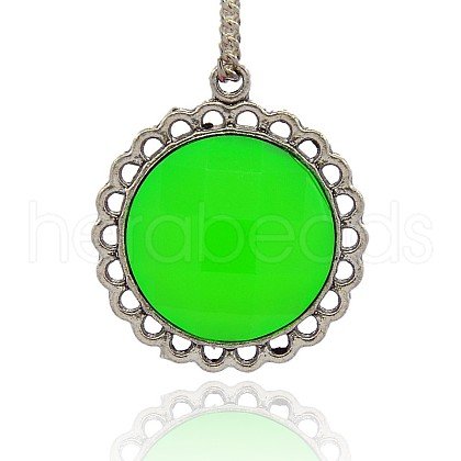 Antique Silver Tone Alloy Resin Pendants PALLOY-J343-01AS-1