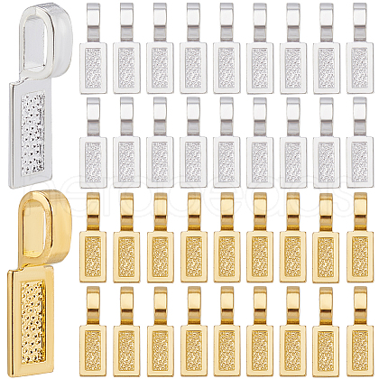 SOFPLATE 100Pcs 2 Colors Tibetan Style Alloy Glue-on Flat Pad Bails FIND-SP0001-90-1
