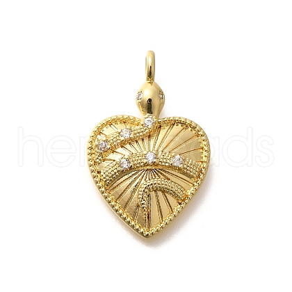 Rack Plating Brass Micro Pave Cubic Zirconia Pendants KK-M296-07G-1