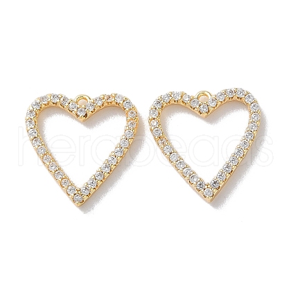 Brass Micro Pave Cubic Zirconia Charms KK-F867-19G-1