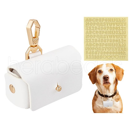 FINGERINSPIRE Imitation Leather Wedding Ring Storage Case with Alloy Clasps and PVC Stickers for Pet AJEW-FG0004-27A-1