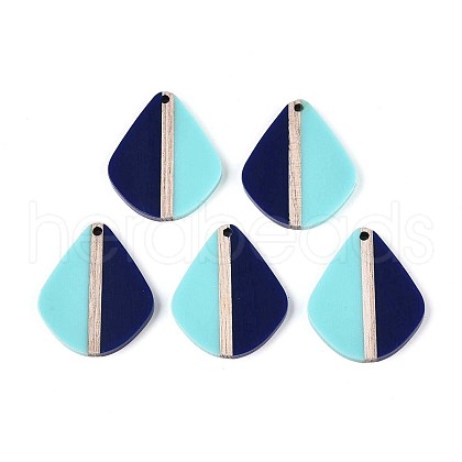 Opaque Resin & Wood Pendants RESI-T057-74A-1