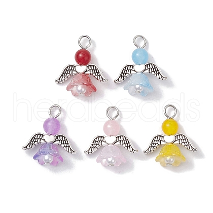 Natural Dyed Malaysia Jade & Glass Pendants PALLOY-JF02661-03-S-1