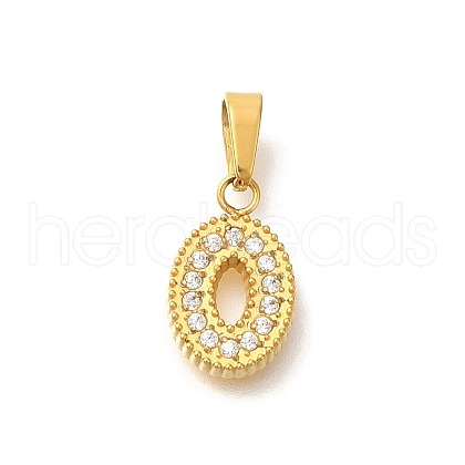 Ion Plating(IP) 304 Stainless Steel Micro Pave Cubic Zirconia Pendants STAS-H228-04G-05-1