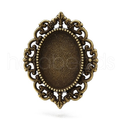 Vintage Adjustable Iron Finger Ring Components Alloy Cabochon Bezel Settings X-PALLOY-Q300-09AB-NR-1