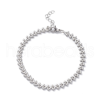 Non-Tarnish 304 Stainless Steel Cobs Chain Bracelets for Men Women STAS-B039-10P-1